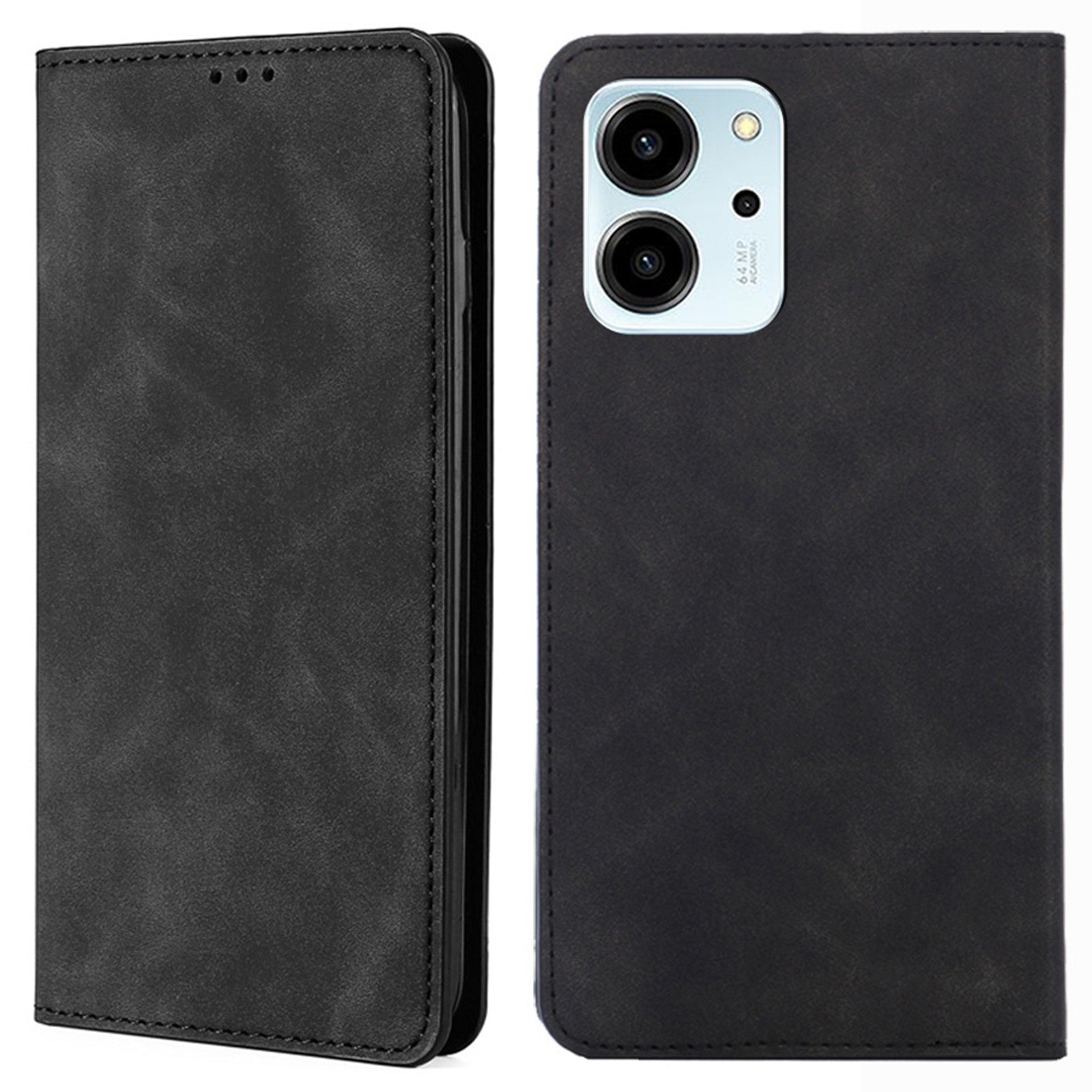 For Honor 80 SE 5G Card Slot Stand Phone Case Anti-Scratch PU Leather Skin-touch Feeling Magnetic Absorption Phone Shell For Honor 80 SE 5G Card Slot Stand Phone Case Anti-Scratch PU Leather Skin-touch Feeling Magnetic Absorption Phone Shell